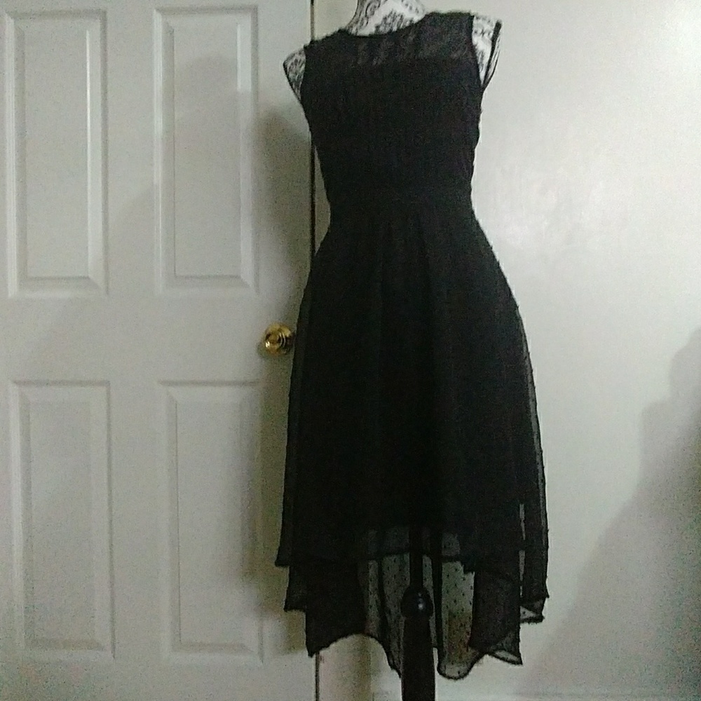 Black Sheer Grunge Style Hi Lo Dress size 3/4